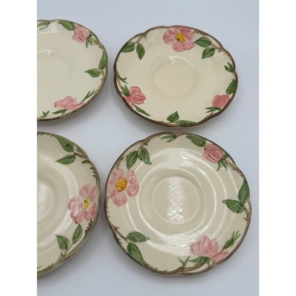 Vintage Franciscan "Desert Rose" China Saucer Set of 4 - Picture 4 of 5
